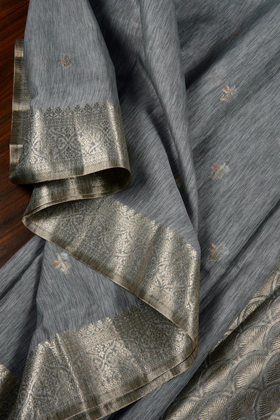 1263980-Palam-Silks-Shop-Online-Grey Semi Tussar Saree