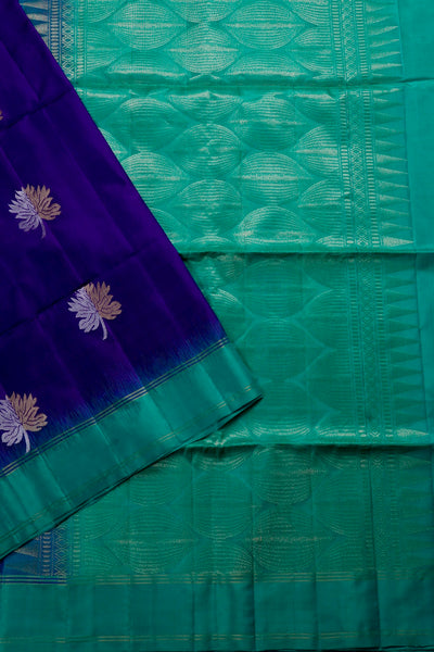 1267662-Palam-Silks-Shop-Online-Navy Blue Soft Silk Saree