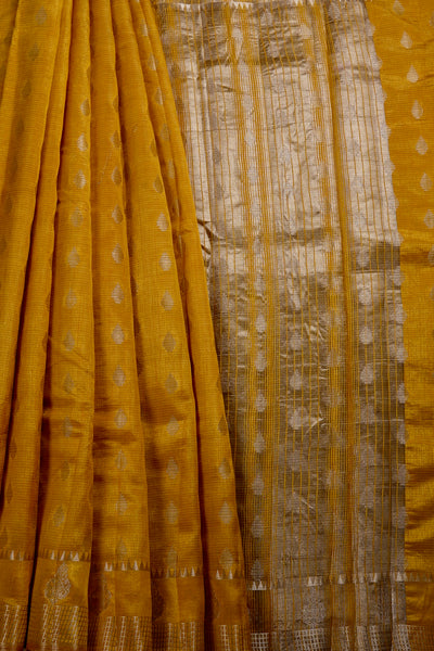 1267310-Palam-Silks-Shop-Online-Yellow Ochre Semi Silk Cotton Saree