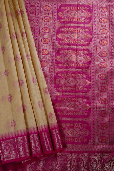 1267256-Palam-Silks-Shop-Online-Corn Yellow Semi Tussar Saree