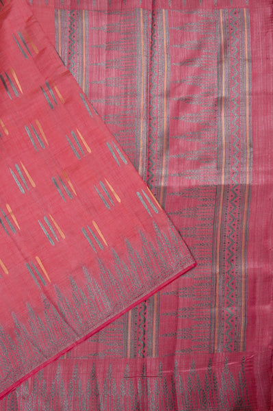 1268735-Palam-Silks-Shop-Online-Coral Pink Semi Tussar Saree