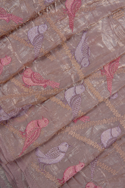Rose Taupe Semi Tussar Saree