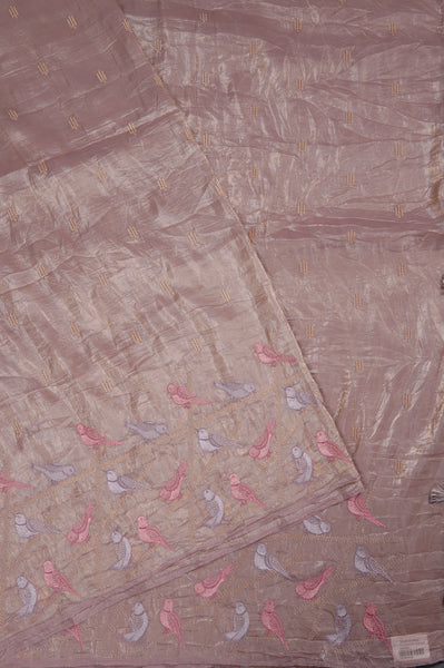 Rose Taupe Semi Tussar Saree