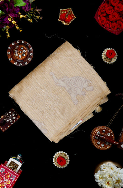 1268489-Palam-Silks-Shop-Online-Cream Semi Tussar Saree