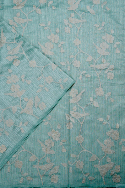 Icy Blue Semi Tussar Saree