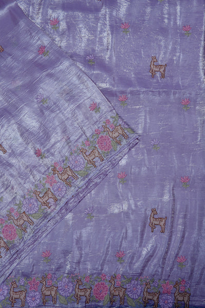 Lavender Semi Tussar Saree