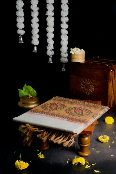 Pearl Grey Cotton Saree