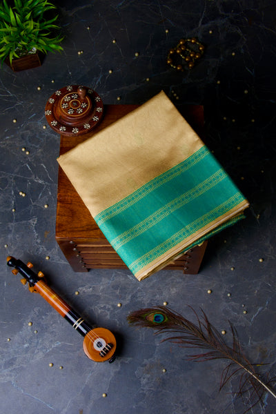 Light Mustard Semi Tussar Saree