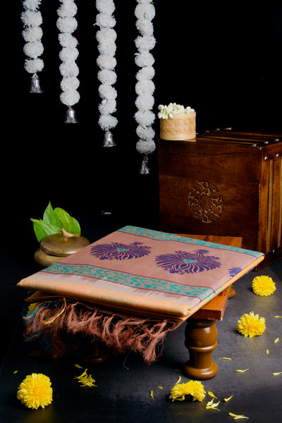 Cantaloupe Cotton Saree