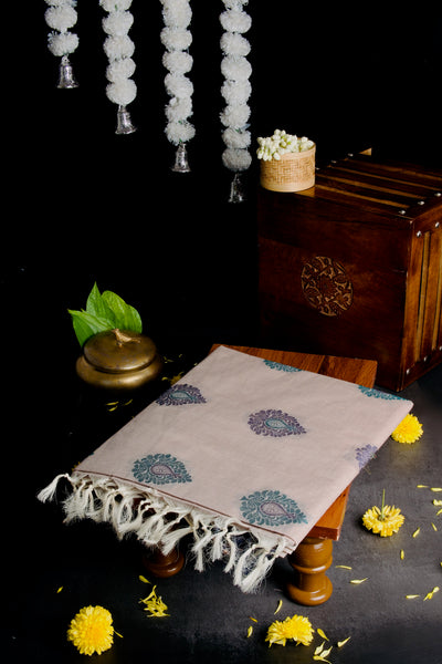 Soft Blush Pink Cotton Saree
