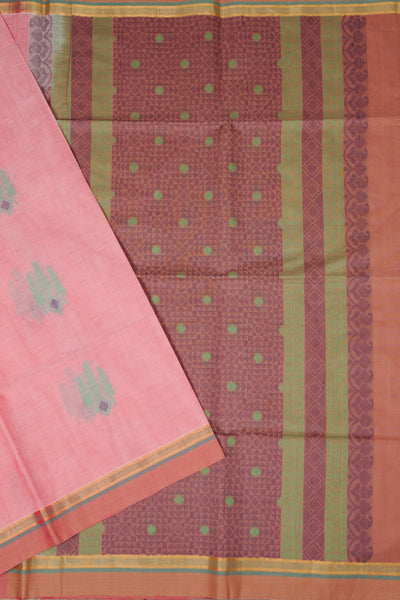 Rose Pink Cotton Saree
