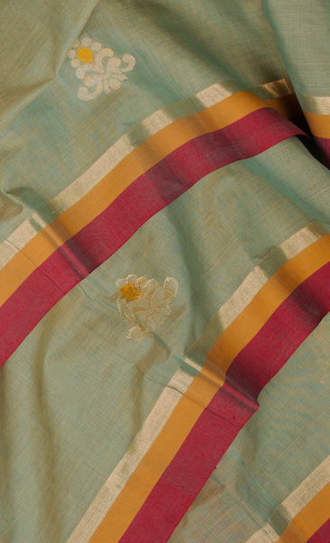 Light Sage Green Cotton Saree