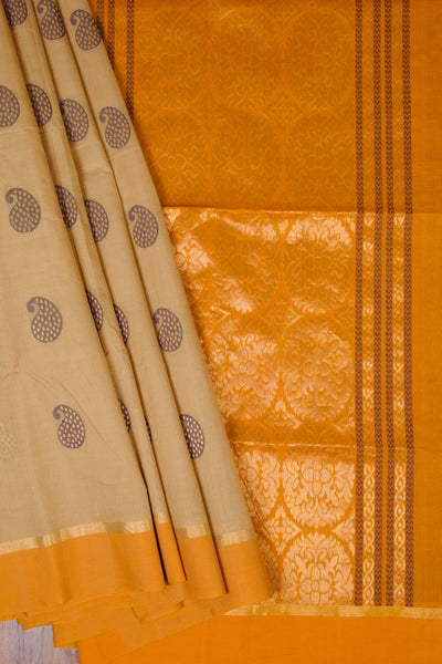Tan Cotton Saree
