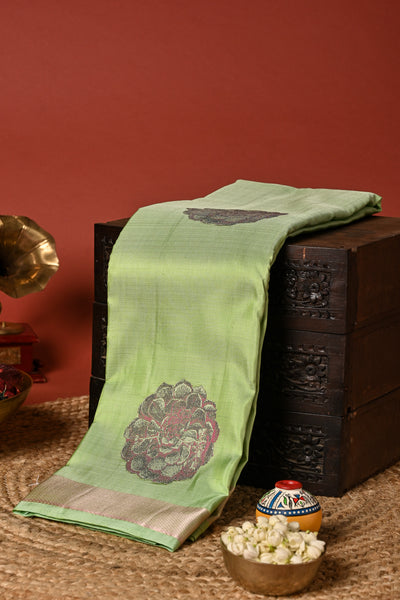 PALAM SILKS-Mint Green Kanchipuram Silk Saree
