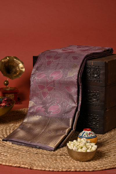 PALAM SILKS-Mauve Kanchipuram Silk Saree