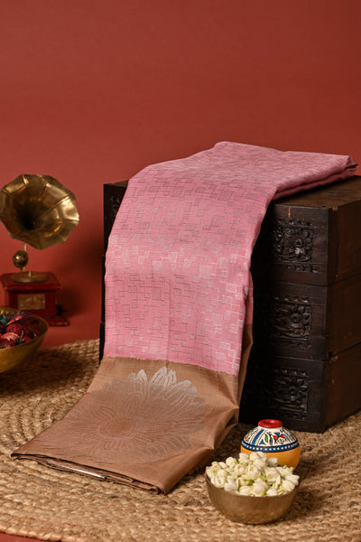 PALAM SILKS-Pastel Pink Kanchipuram Silk Saree