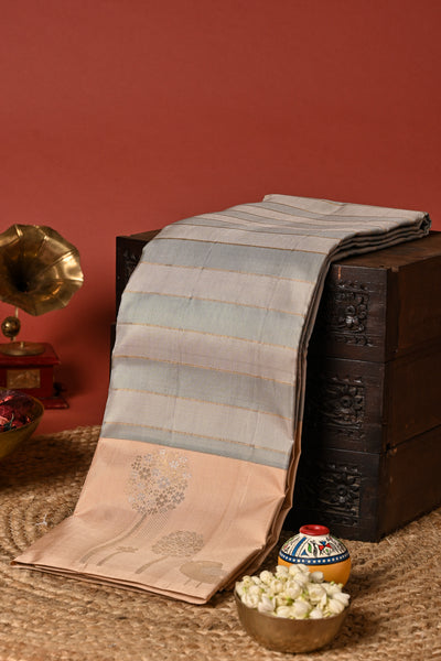 PALAM SILKS-Powder Blue Kanchipuram Silk Saree