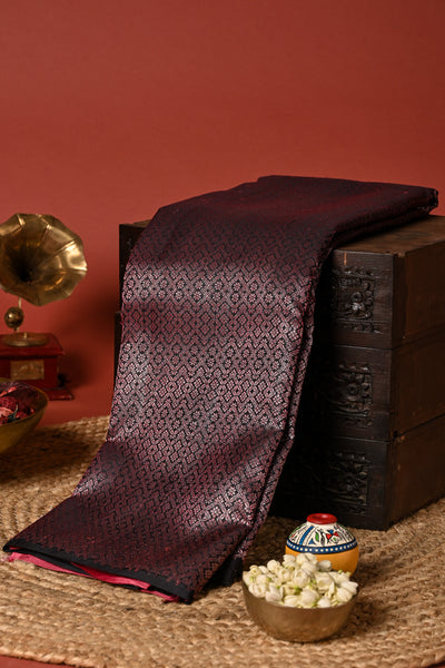 PALAM SILKS-Ink Blue Kanchipuram Silk Saree