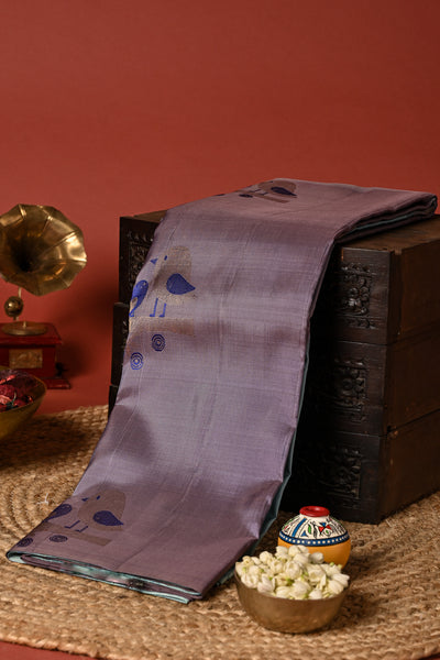 PALAM SILKS-Chinese Purple Kanchipuram Silk Saree