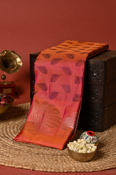 PALAM SILKS-Onion Pink Kanchipuram Silk Saree