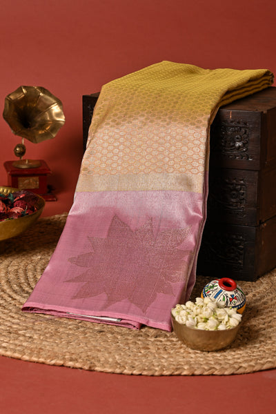 PALAM SILKS-Daffodil Yellow Kanchipuram Silk Saree