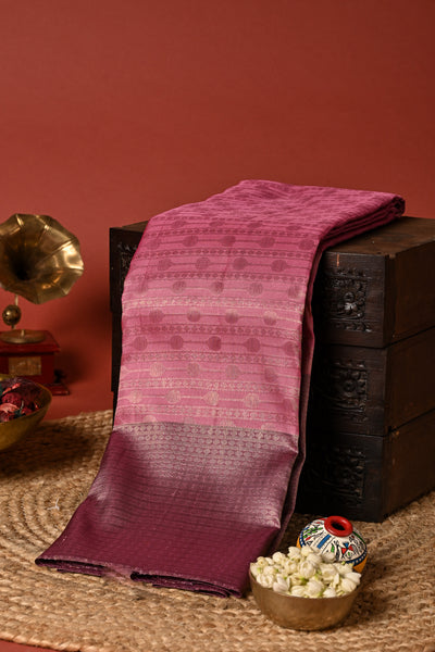 PALAM SILKS-Rose Pink Kanchipuram Silk Saree