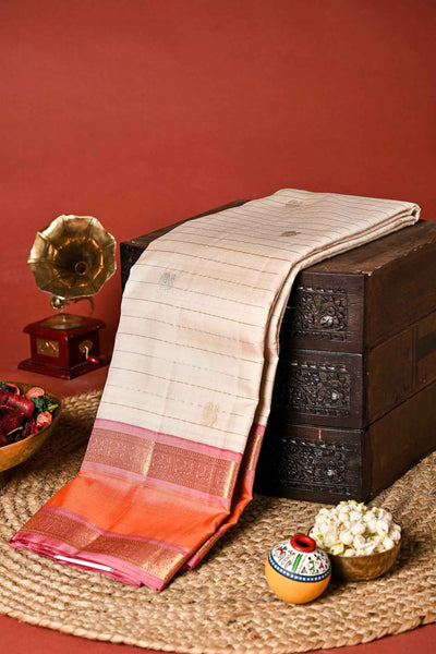 Palam Silks | Off-White Kanchipuram Silk Saree