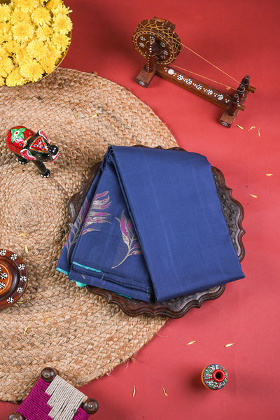 Cobalt Blue Kanchipuram Silk Saree