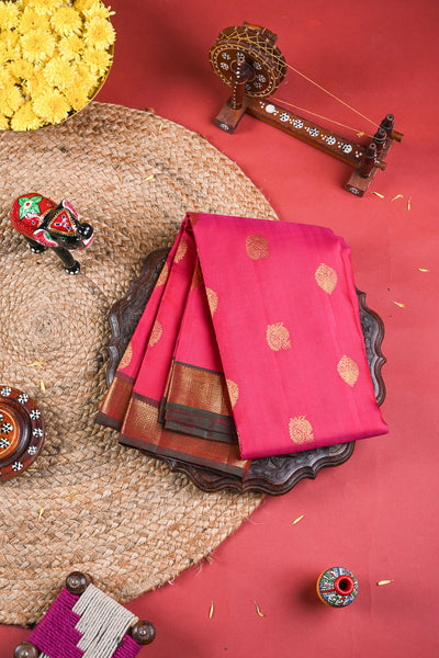 Barbie Pink Kanchipuram Silk Saree