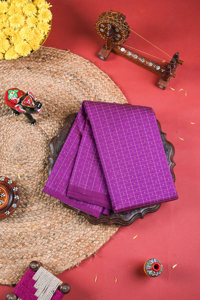 Purple Kanchipuram Silk Saree