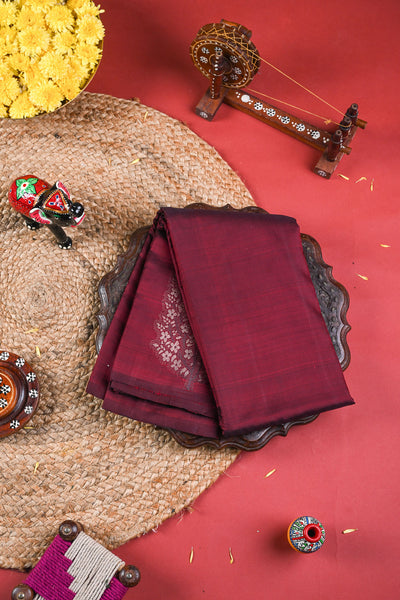 Maroon Kanchipuram Silk Saree