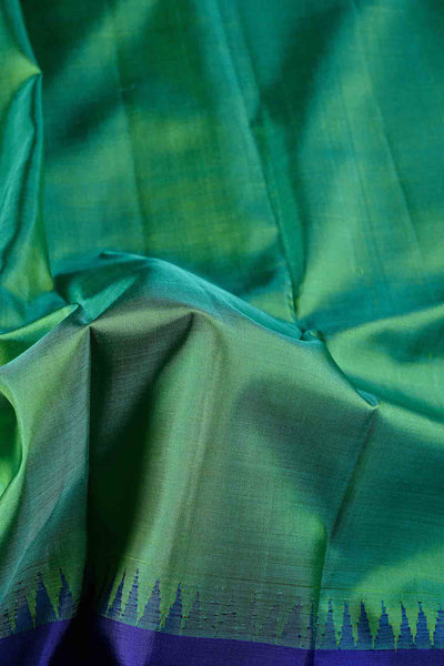 PALAM-SILKS-Teal blue kanchipuram silk saree