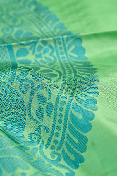 PALAM-SILKS-Neon Green Softsilk Saree