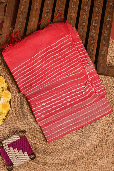 PALAM-SILKS-Candy Pink Semi Linen Saree