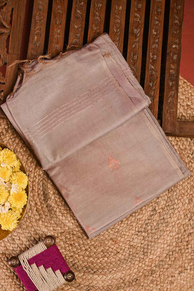 PALAM-SILKS-Buff Brown Semi Linen Saree