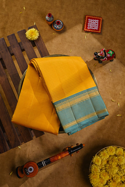Yellow Kanchipuram Silk Saree