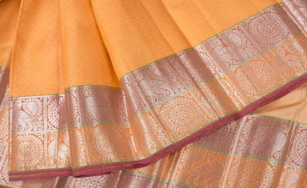 Products Renaissance Series - Mango Yellow Purple & Pink Kanchipuram Handloom Pure Silk Saree