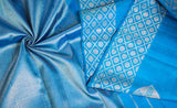 Sky Blue Pure Kanchipuram Handloom Silk Saree