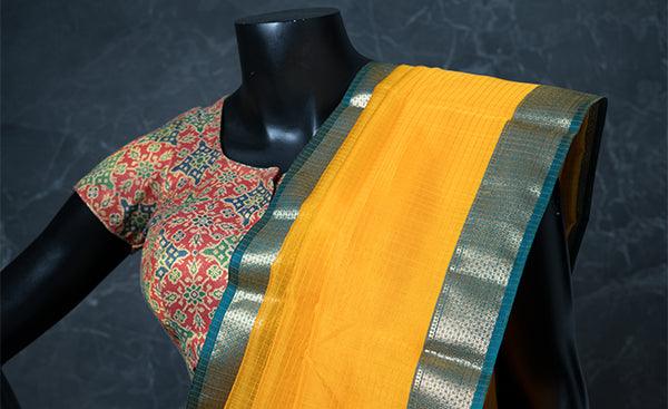 Cotton Readymade Blouse with Benarasi Zari Jacquard Patterns