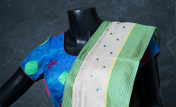 Cornflower Blue Readymade Blouse