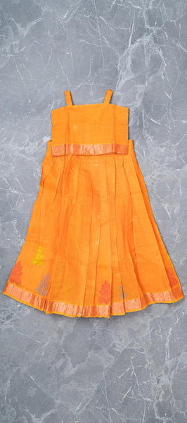 Orange Kids Silk Cotton Top and Skirt