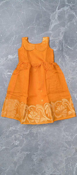 Orange Kids Silk Cotton Gown