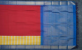 Yellow, Red & Blue Pure Kanchipuram Handloom Silk Saree