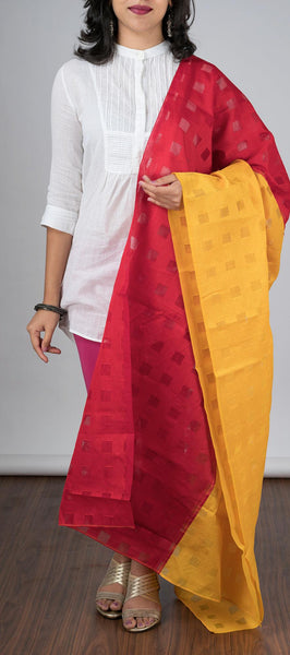 Red and Green Casual Dupatta