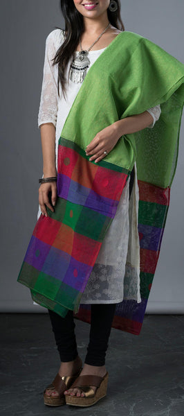 Multicolored Jute Cotton Dupatta