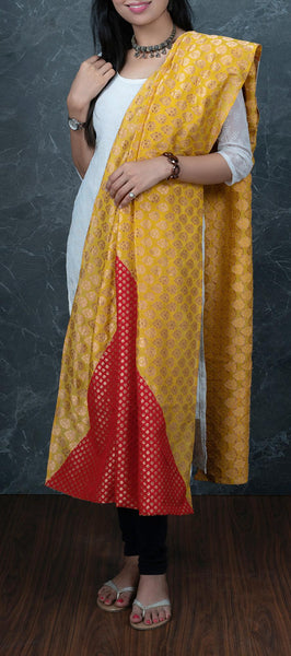 Yellow Semi Benarasi Dupatta