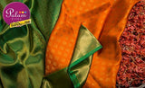 Orange & Green Pure Kanchipuram Handloom Silk Saree