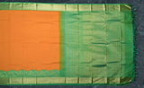 Orange & Green Pure Kanchipuram Handloom Silk Saree