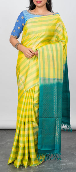 Green and Yellow Soft Silk Saree