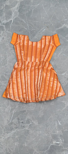 Orange Silk Cotton Kids Gown